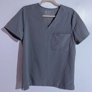 Figs Gray Fitted Short Sleeve T-Shirt